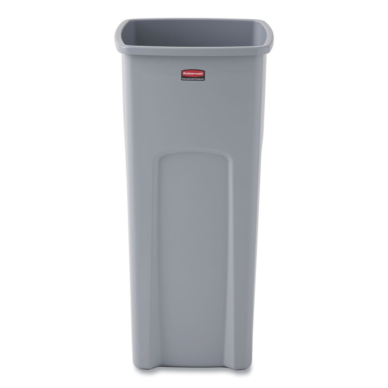 Rubbermaid Commercial Untouchable 23 Gallon Square Plastic Waste Container - Gray